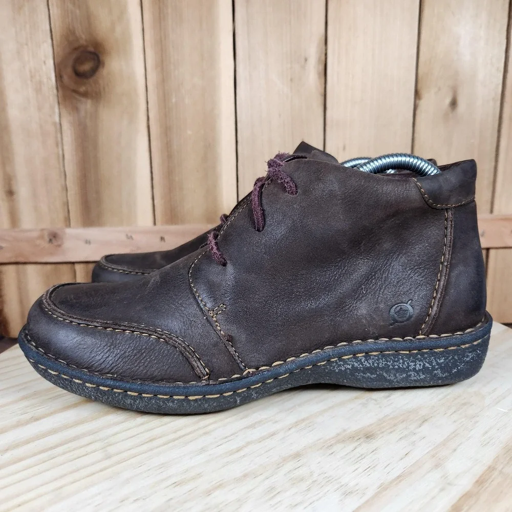 Born Henrik Chukka Boots Womens‎ 8.5 Brown Leather Comfort Casual Shoes Moc Toe